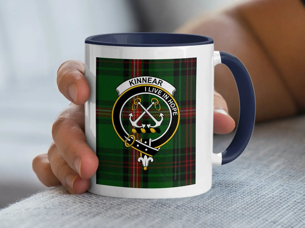 Kinnear I Live In Hope Plaid Crest Mug Unique Gift Item