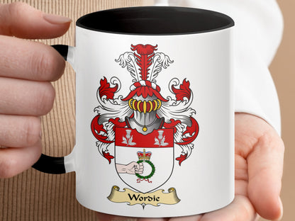 Wordie Scottish Clan Family Crest Coat of Arms Mug - Living Stone Gifts