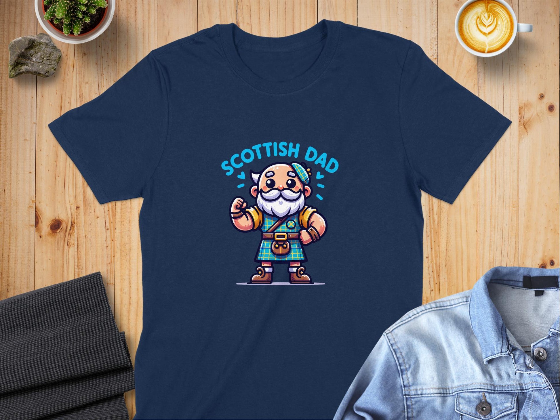 Proud Scottish Dad Cartoon Character T-Shirt - Living Stone Gifts