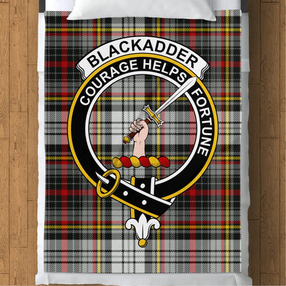 Scottish Clan Blackadder Crest Tartan Throw Blanket - Living Stone Gifts