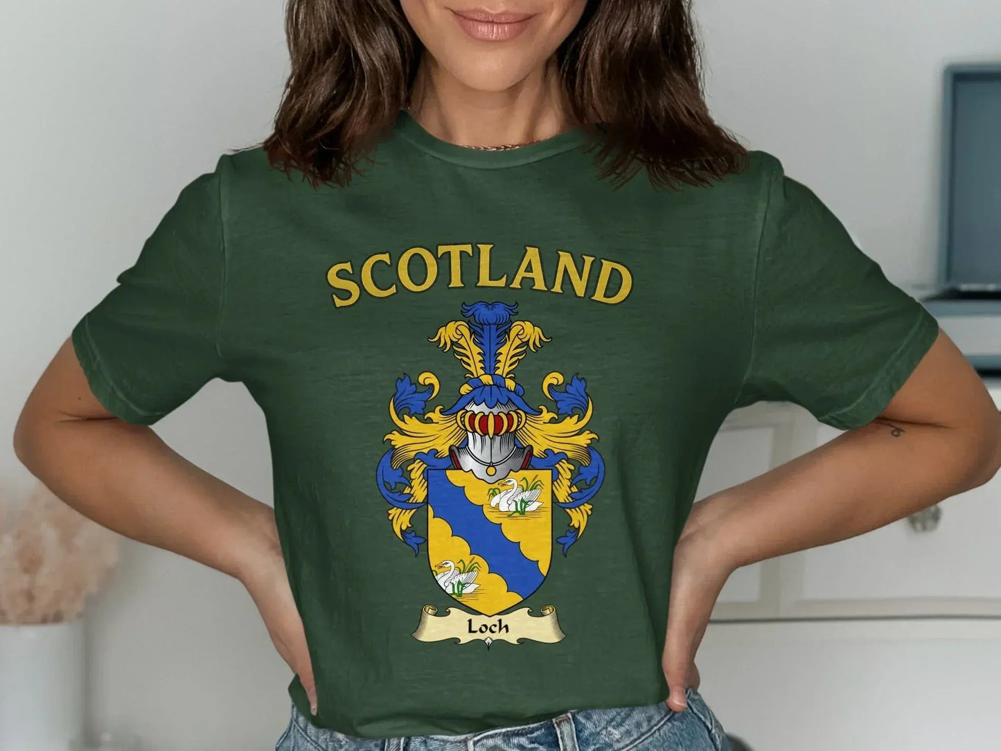 Scotland Loch Graphic Print Short Sleeve Casual Shirt product