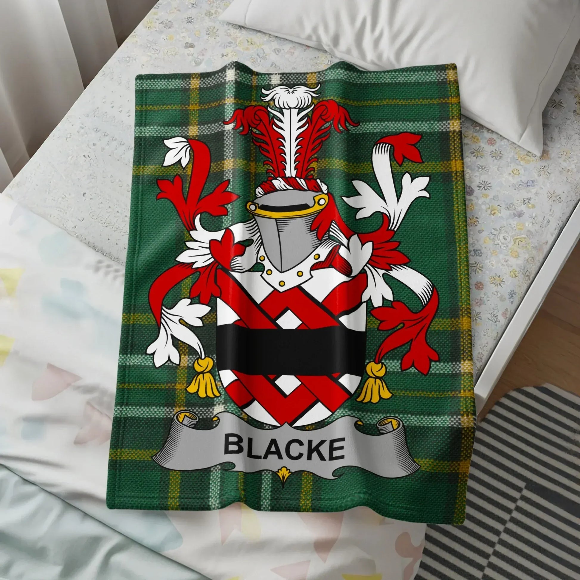 Blacke Family Crest Tartan Throw Blanket product