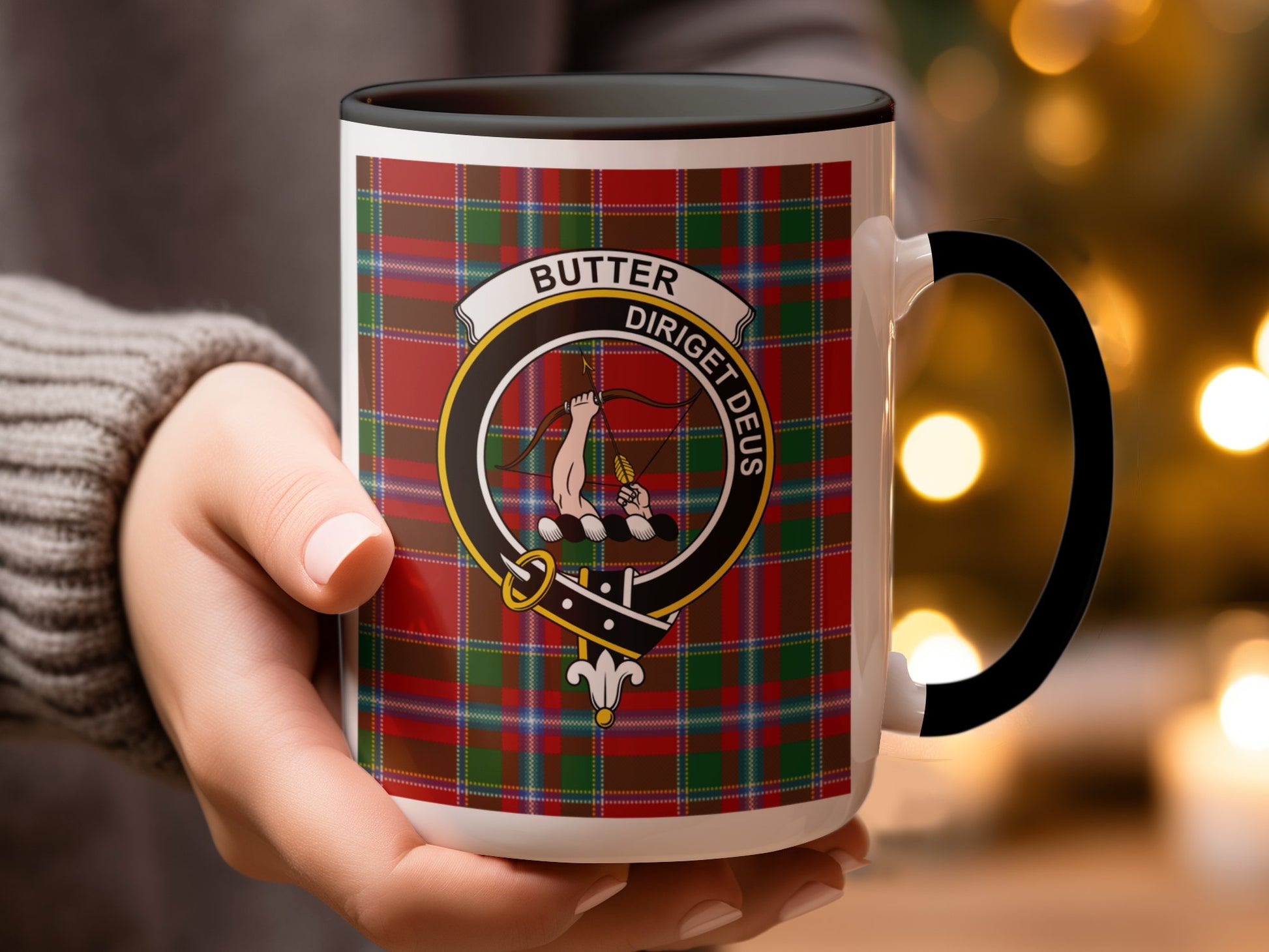 Scottish Clan Crest and Tartan Design Pattern Mug - Living Stone Gifts