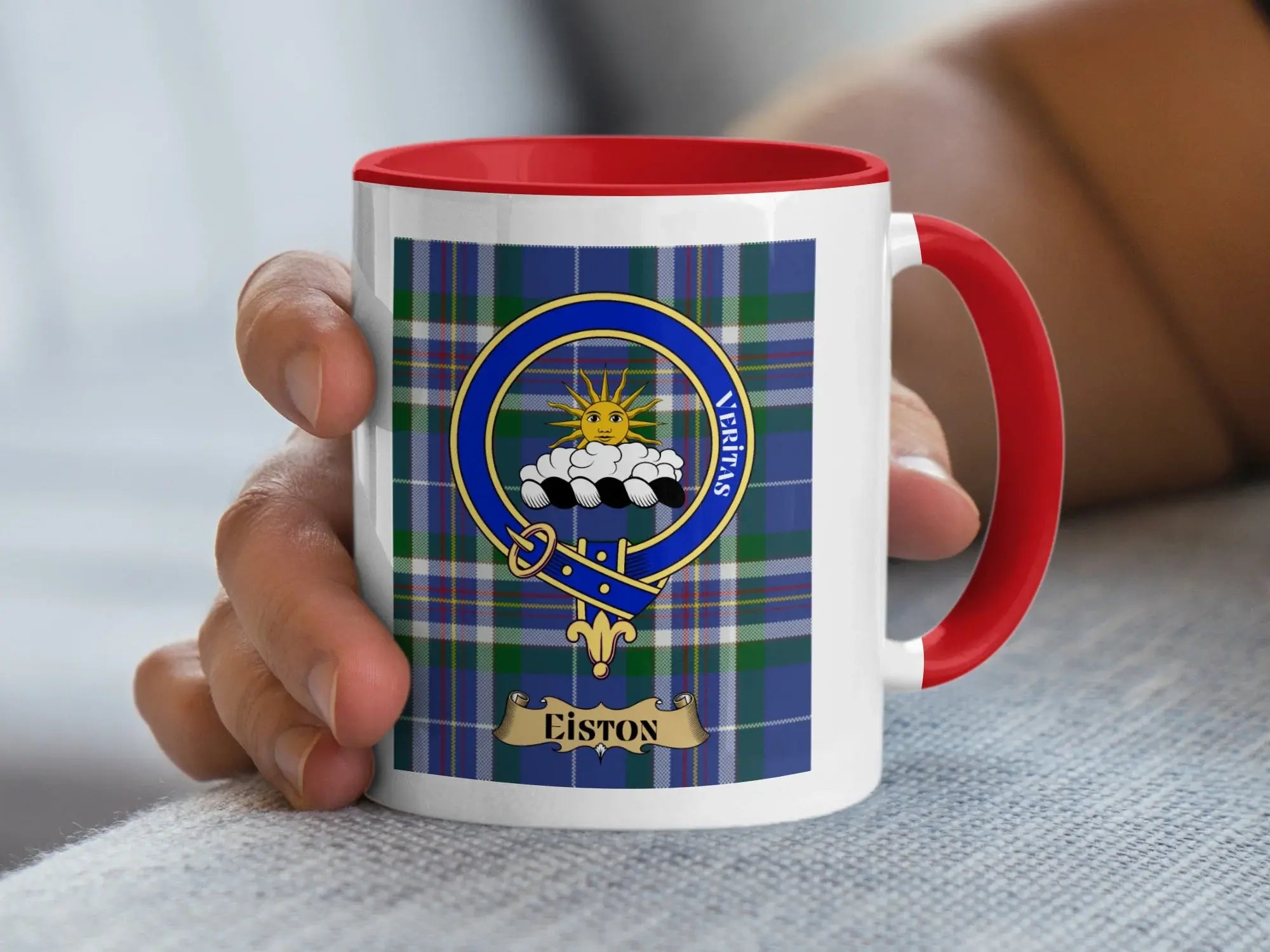 Eiston family crest ceramic mug for everyday coffee and tea