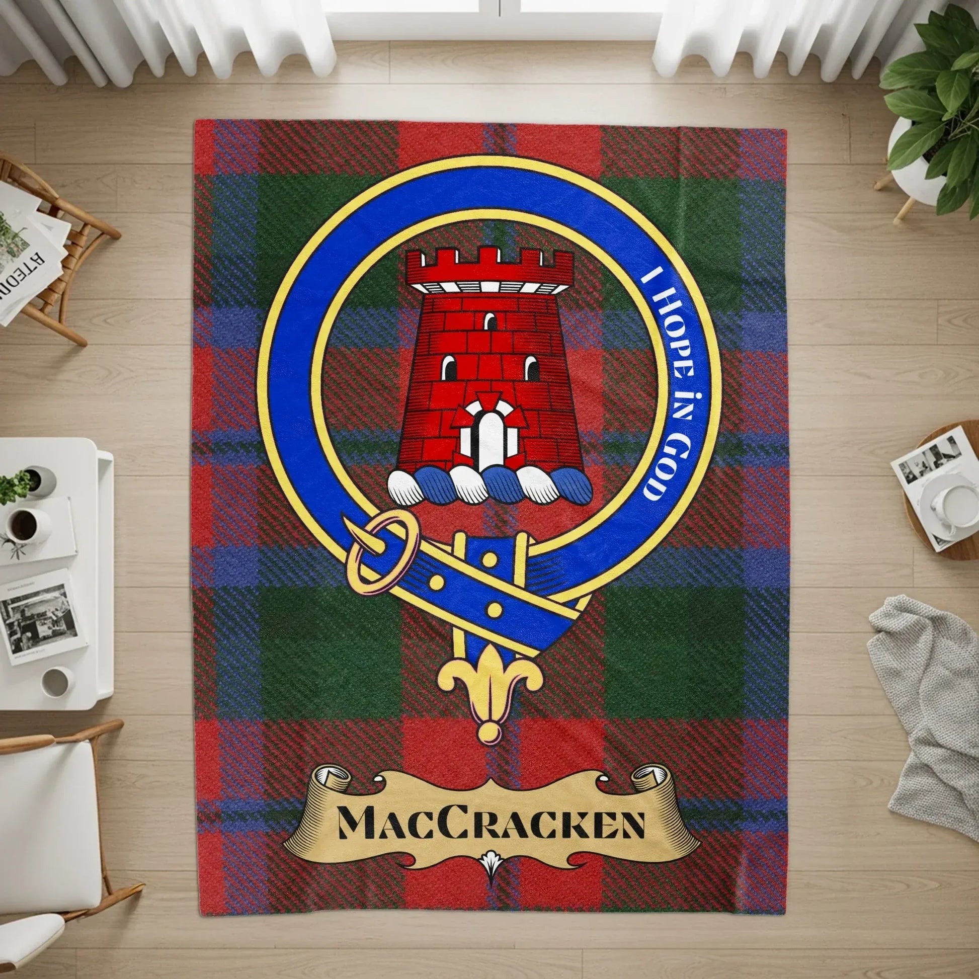 MacCracken Clan Tartan Pattern Printed Rug Product