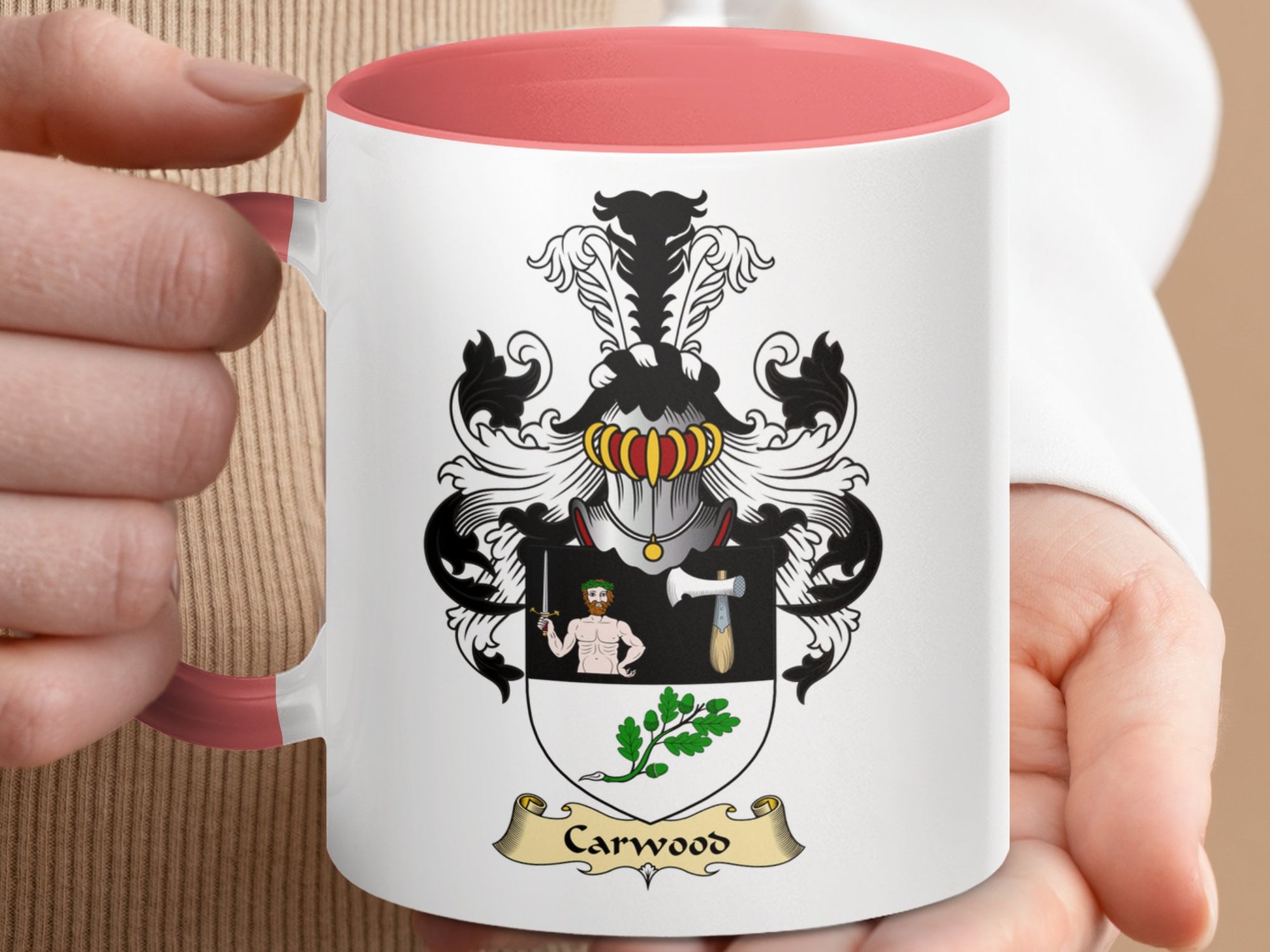 Carwood Scottish Clan Coat of Arms Accent Mug - Living Stone Gifts