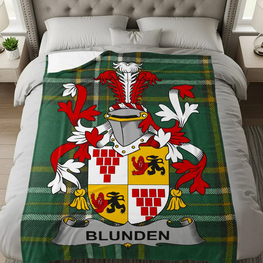 Blunden Family Crest Heraldic Blanket product