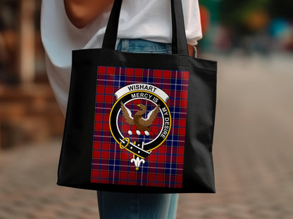 Scottish Clan Crest Tartan Background Tote Bag - Living Stone Gifts