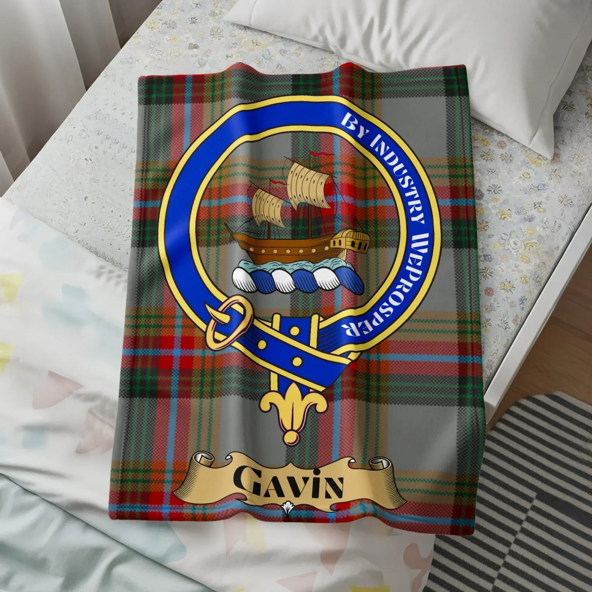 By Industry We Prosper Plaid Blanket product