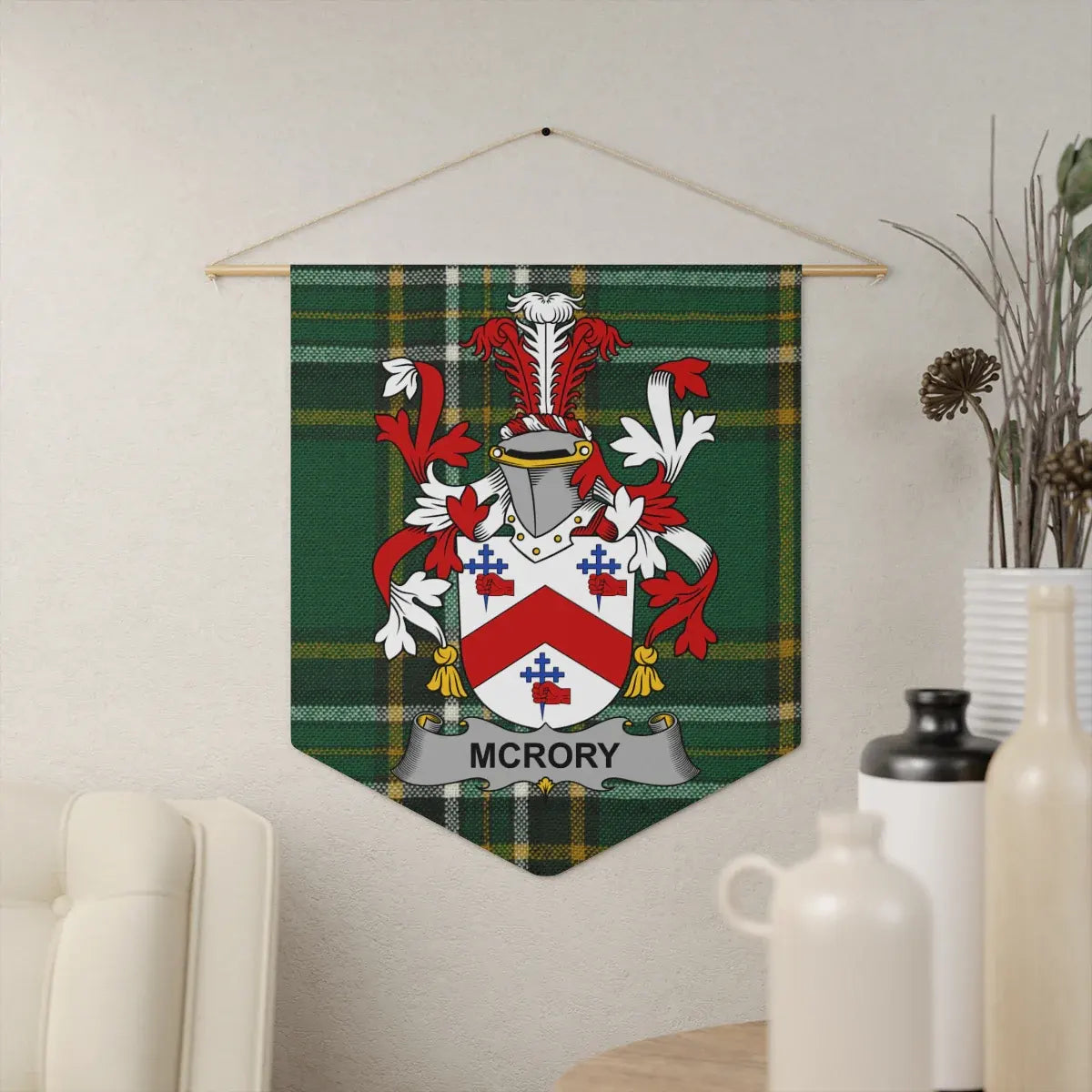McRory Family Crest Tartan Wall Hanging product