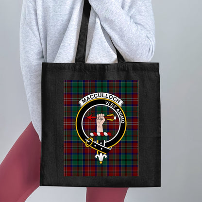 Clan MacCulloch Scottish Crest Tartan Tote Bag - Living Stone Gifts