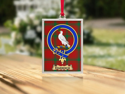 Darroch Crest Red Tartan Design Rectangular Ornament product