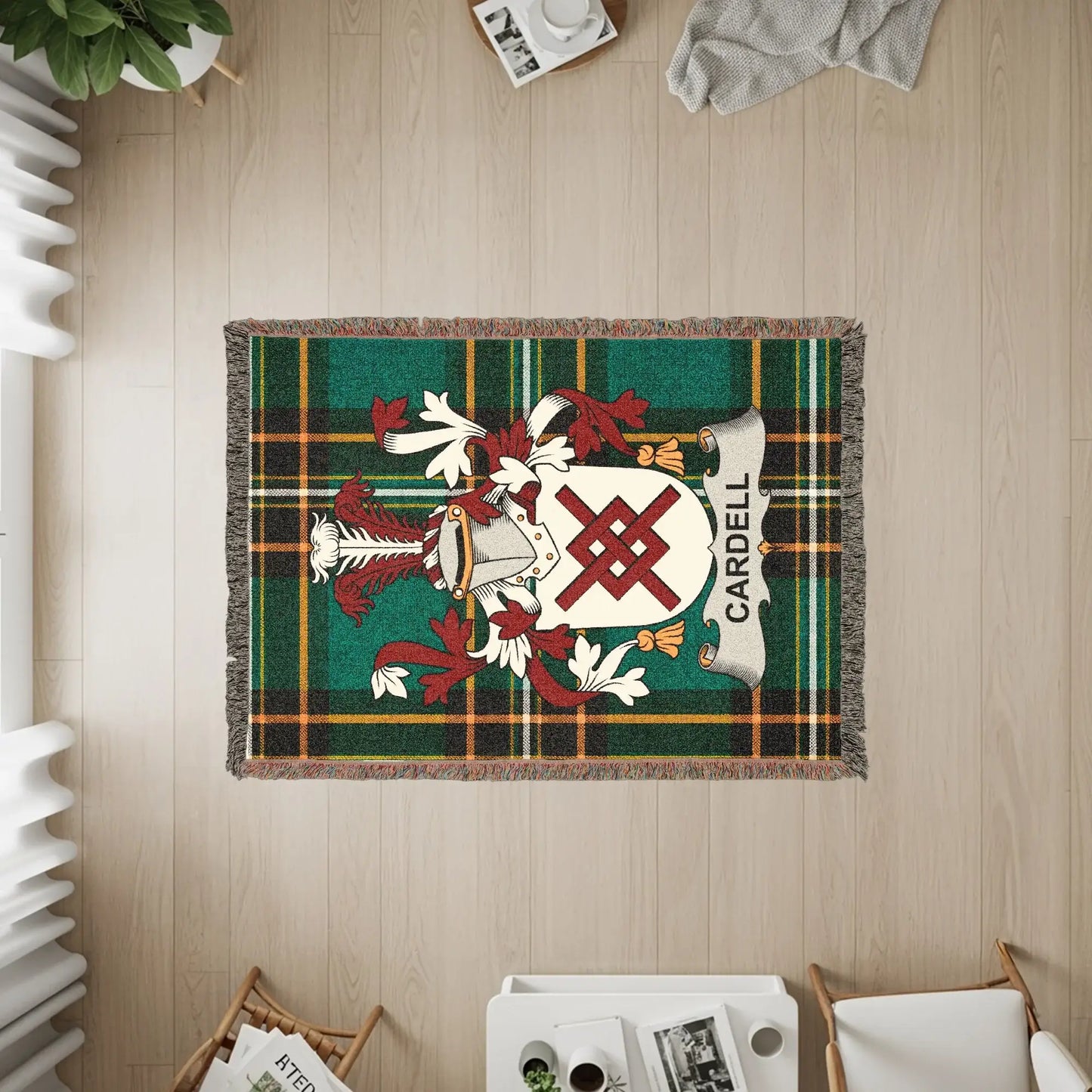 Cardell Family Crest Green Tartan Woven Throw product type