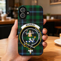 Clan Murray Tout Prest mermaid crest tartan phone case — glossy full-wrap print on iPhone