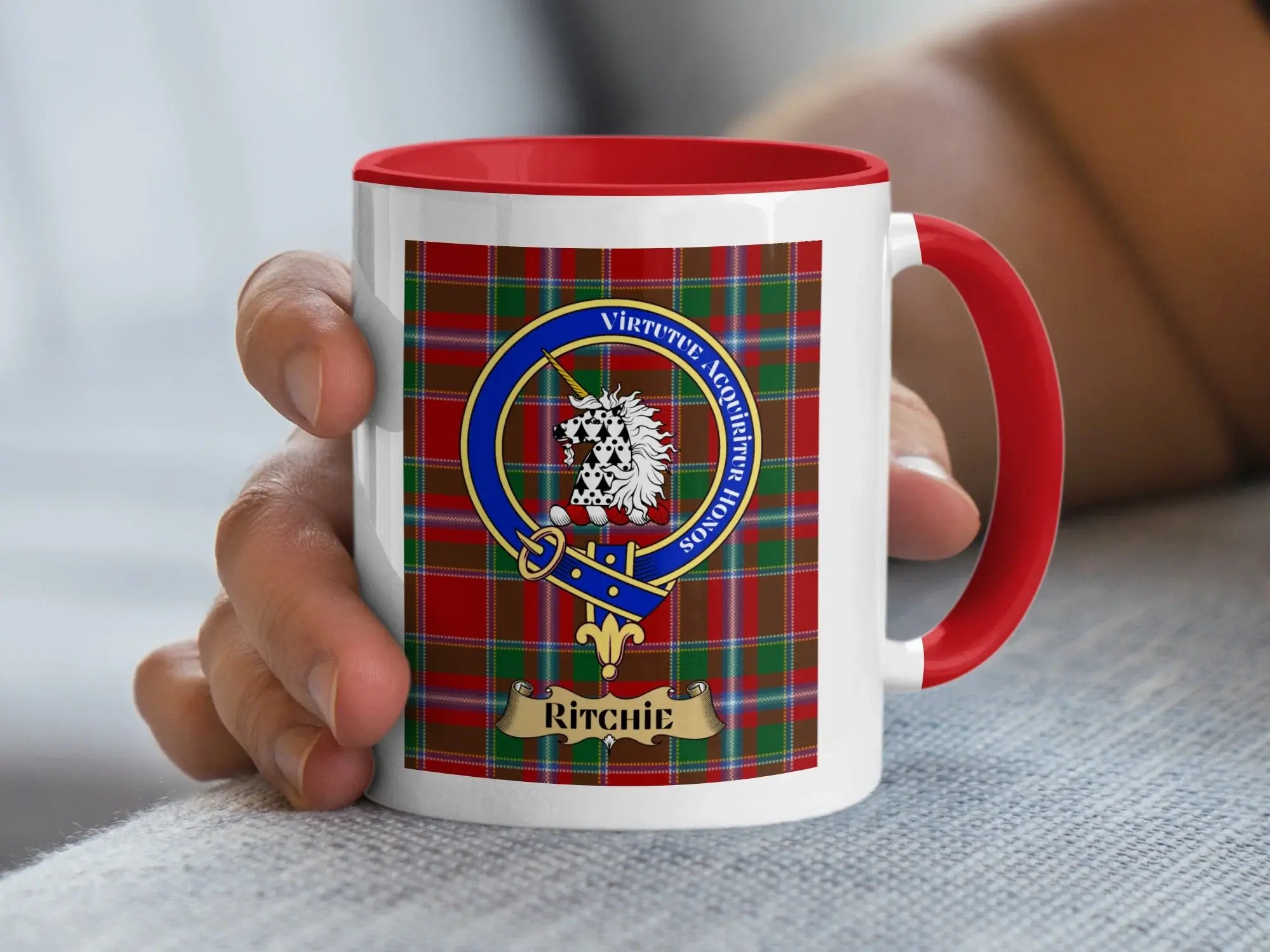 Virtute Acquiritur Honos Ritchie Crest Mug