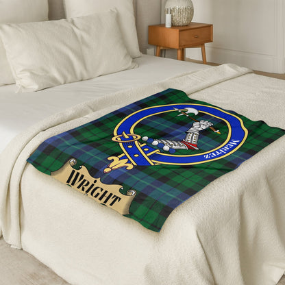 Scottish Clan Wright Tartan Throw Blanket - Living Stone Gifts