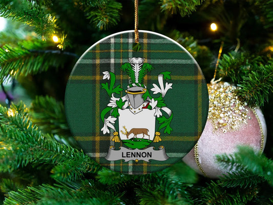 Personalized Green Family Crest Christmas Ornament product type