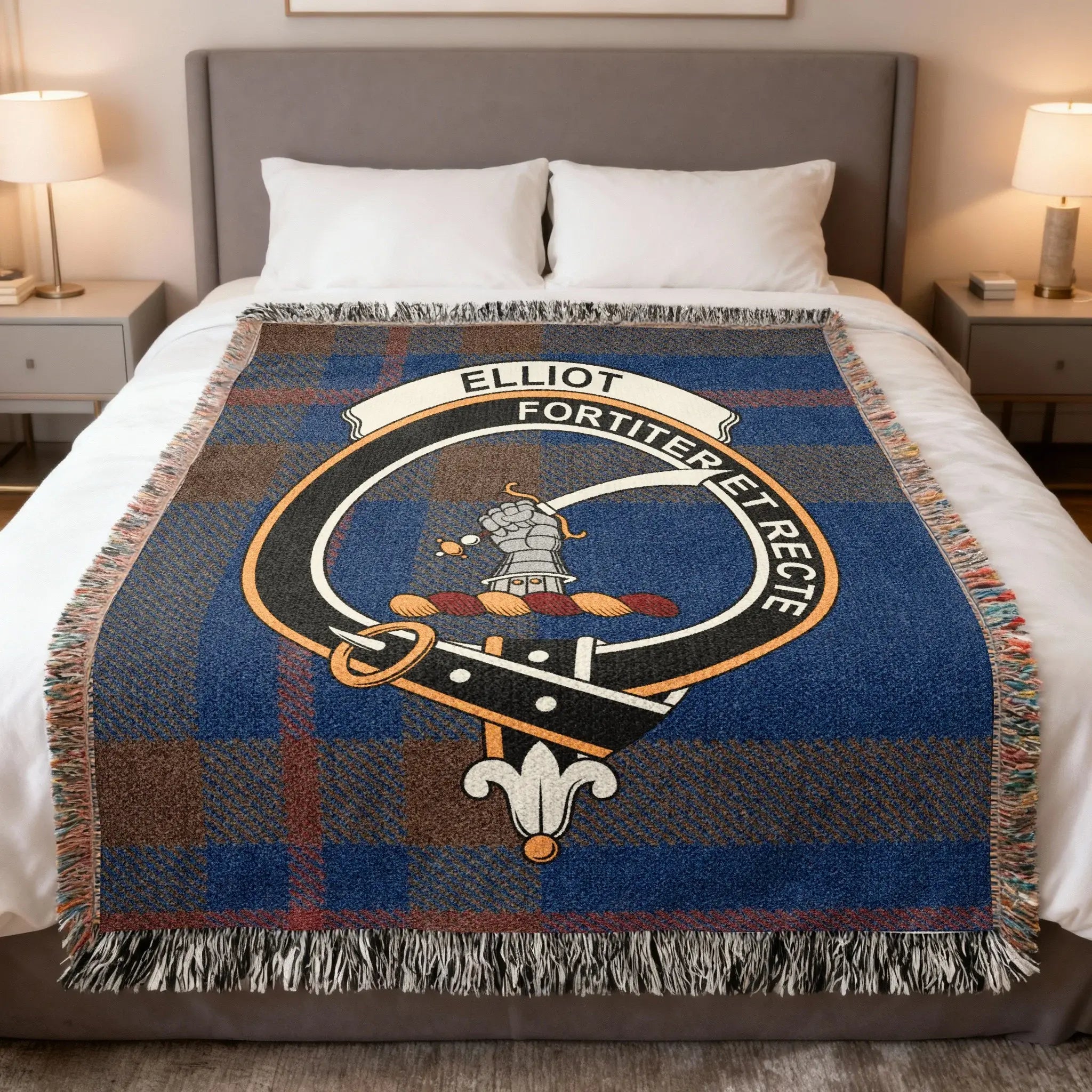 Elliot Fortiter Et Recte Plaid Blanket Textile Decor