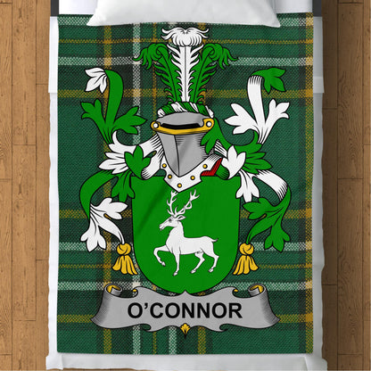 O'Connor Surname Irish Tartan Throw Blanket - Living Stone Gifts