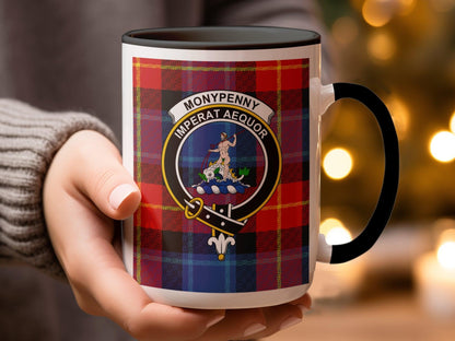 Moneypenny Clan Crest Personalized Scottish Tartan Mug - Living Stone Gifts