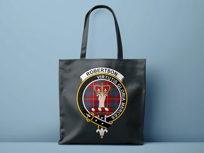 Robertson Virtutis Gloria Merces Scottish Clan Tote Bags - Celtic Ancestry Gifts
