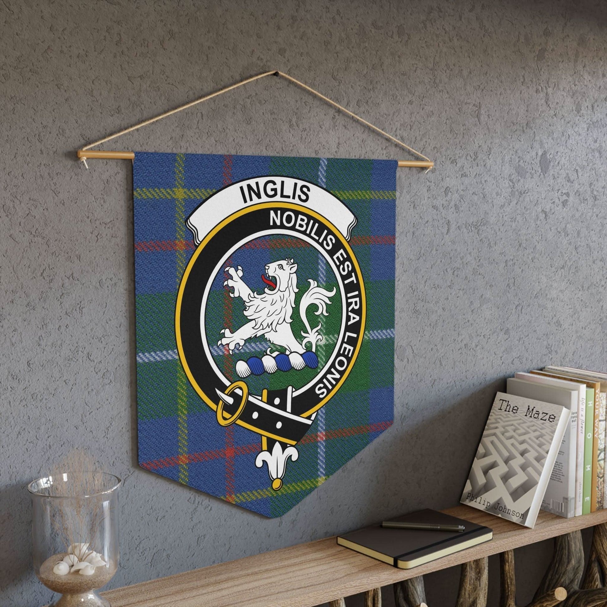 Inglis Family Crest Scottish Tartan Wall Pennant - Celtic Ancestry Gifts