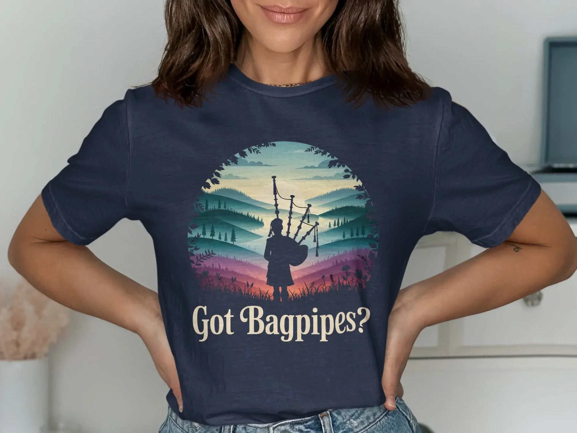 Got Bagpipes Scenic Design Printed T-shirt product
