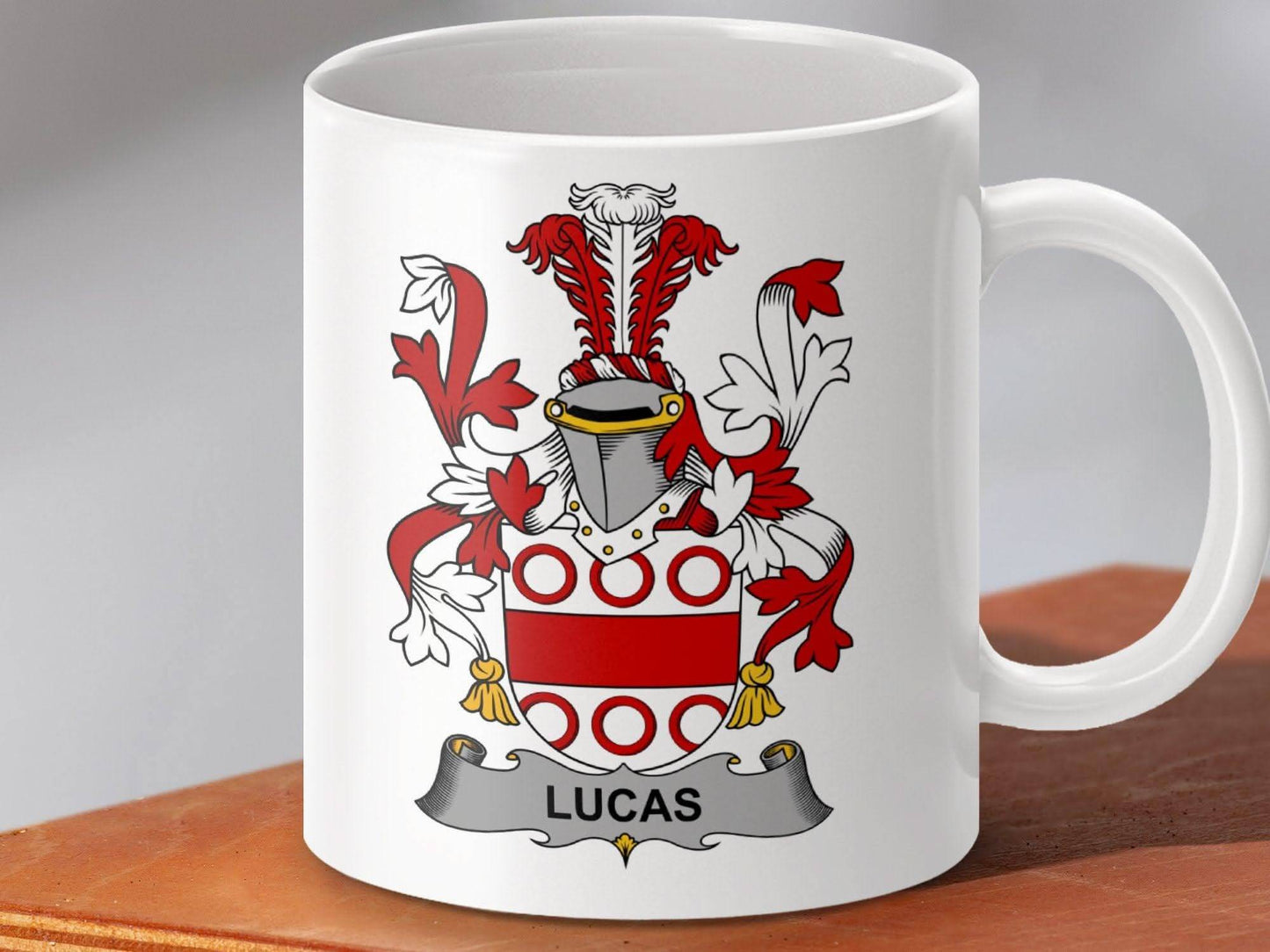 Lucas Surname Irish Family Crest Mug - Celtic Ancestry Gifts