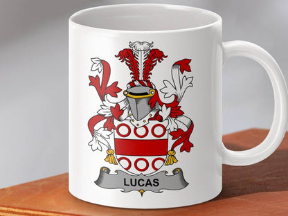 Lucas Surname Irish Family Crest Mug - Celtic Ancestry Gifts