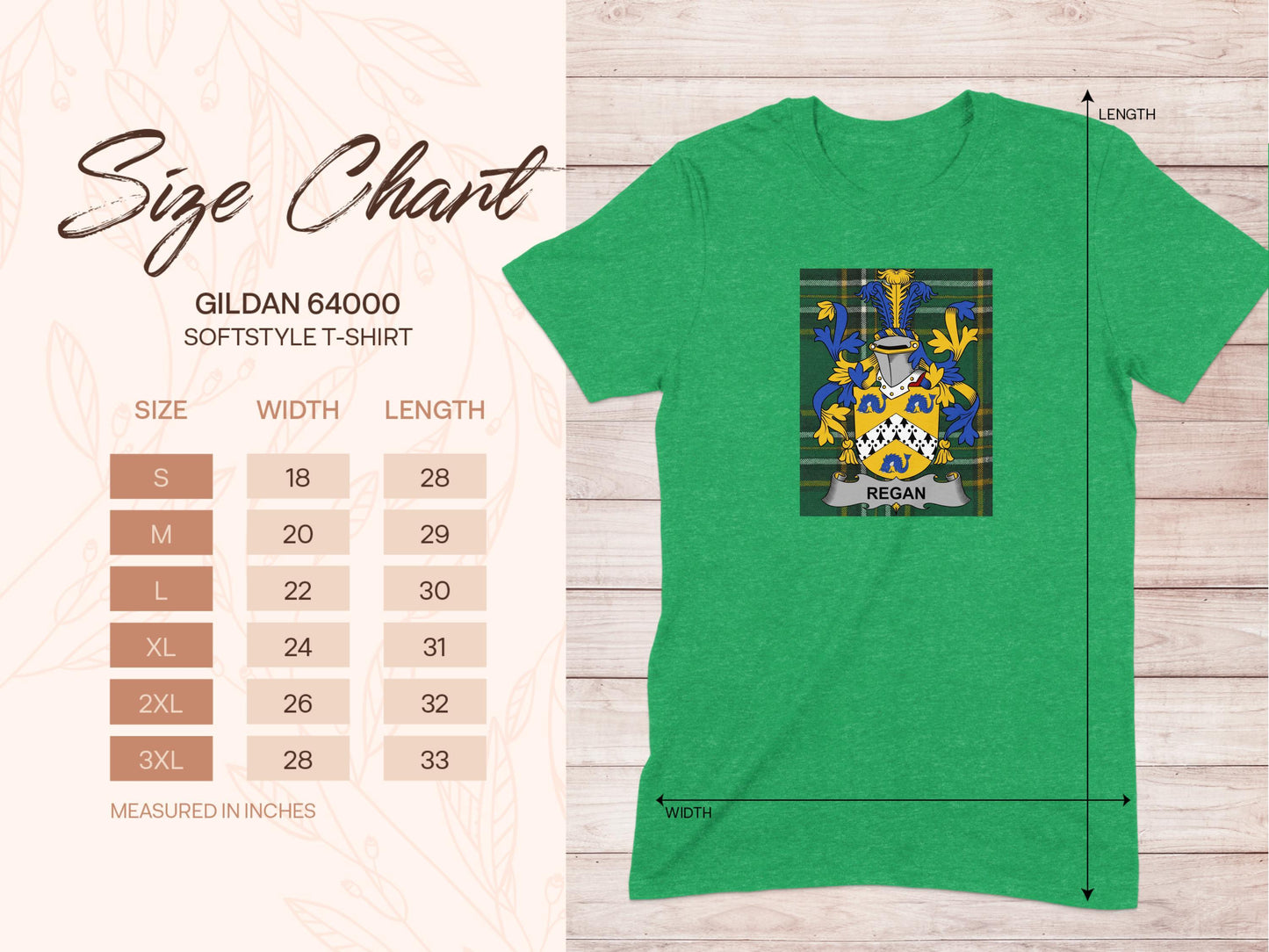 Regan Family Crest on Irish National Tartan T-Shirt - Celtic Ancestry Gifts