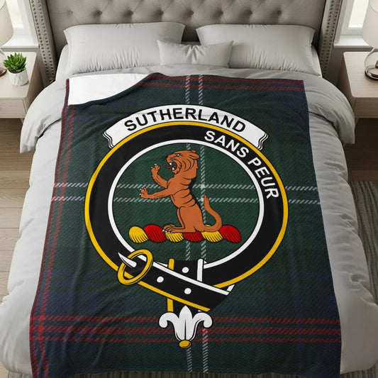 Sutherland Sans Peur Tartan Clan Crest Blanket product