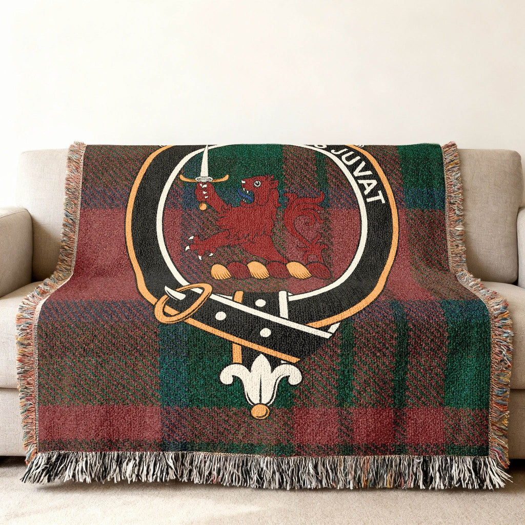 Scottish Clan Crest Tartan Fringe Throw Blanket