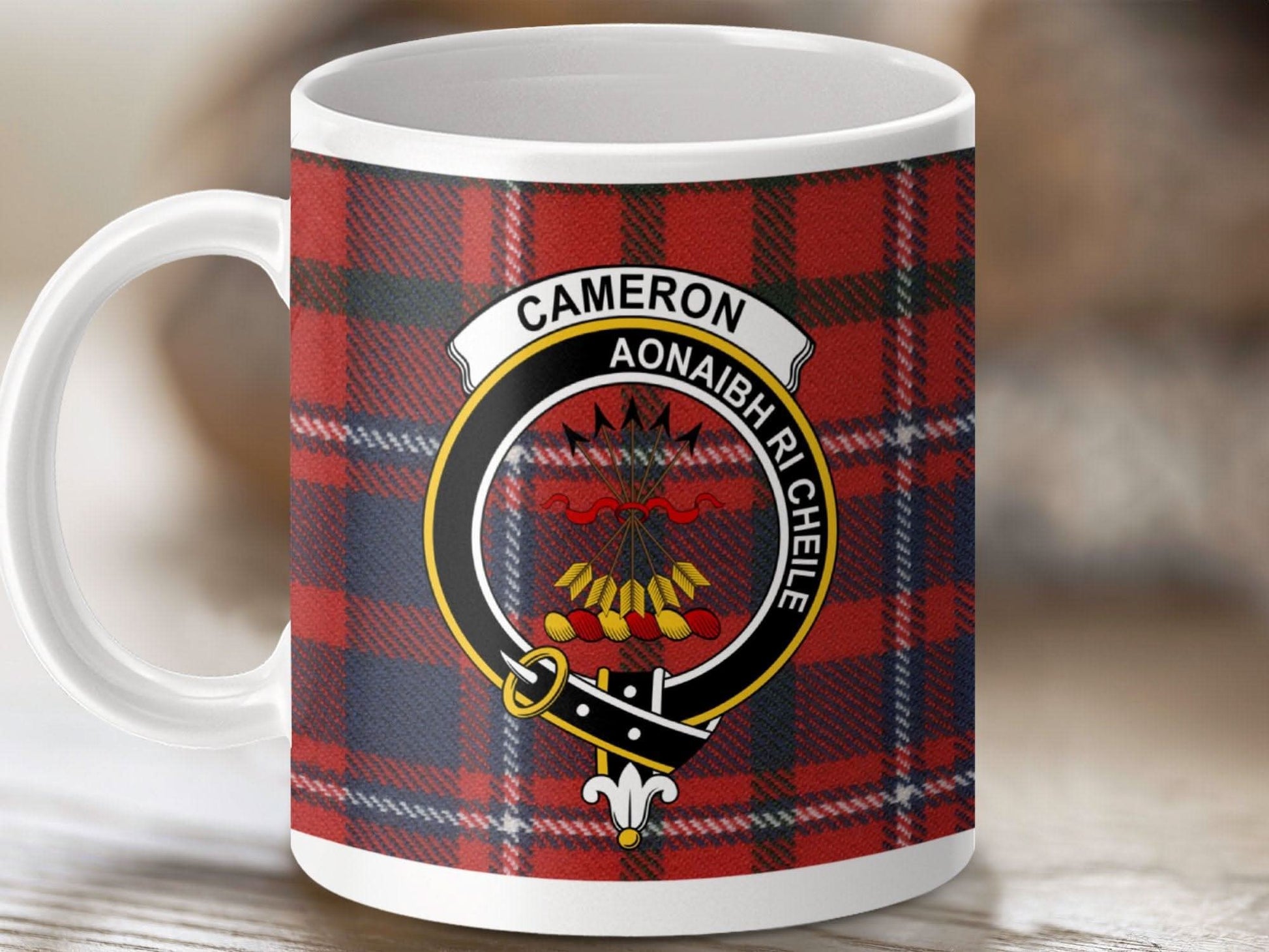 Cameron Clan Crest Tartan Wrapped Ceramic Mug product