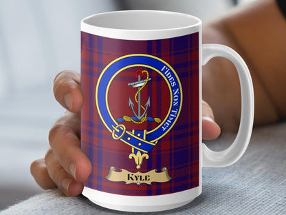 Scottish Clan Kyle Tartan Plaid Design Crest Mug - Living Stone Gifts