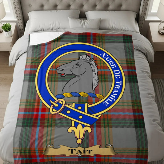 Scottish Clan Crest Tartan Blanket for Cozy Home product