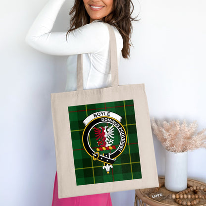 Boyle Clan Crest Scottish Tartan Tote Bag - Living Stone Gifts