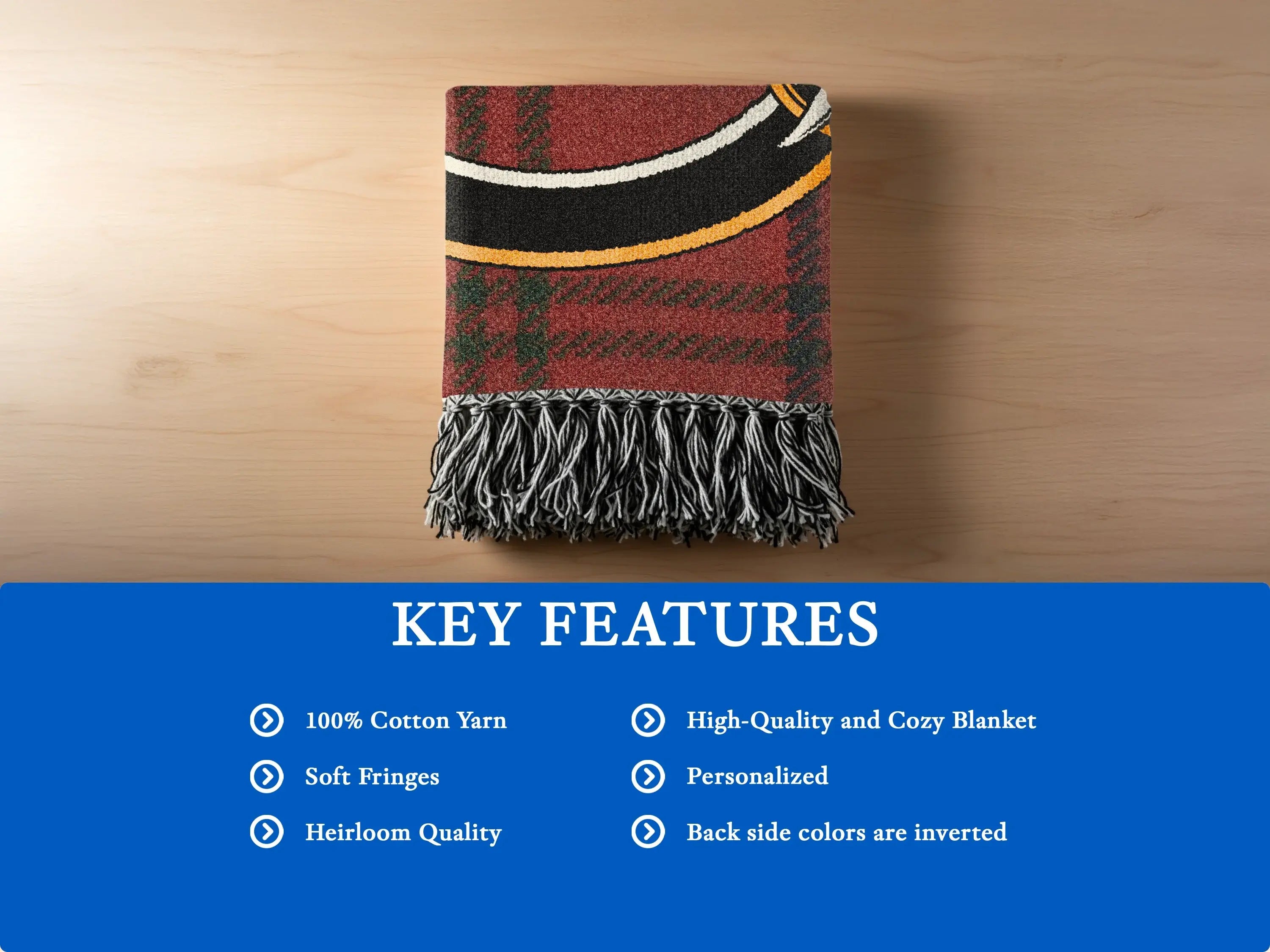 Clan Robertson heritage blanket — woven fringe finish, heirloom quality