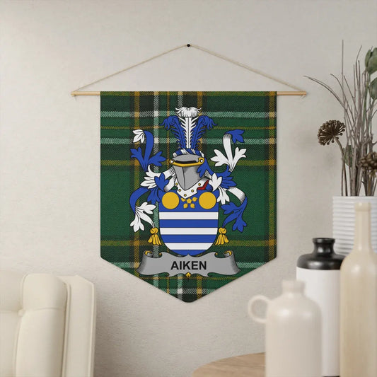 Custom Family Crest with Tartan Design Banner product
