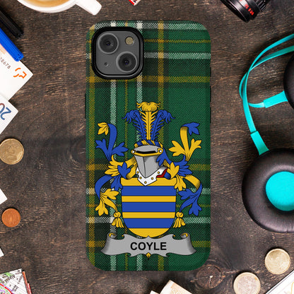 Coyle Family Crest Heraldic Pattern Cell Phone Cover - Celtic Ancestry Gifts