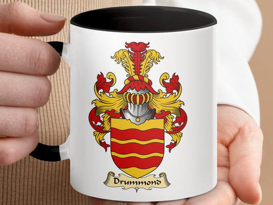 Clan Drummond Scottish Coat of Arms Accent Coffee Mug - Living Stone Gifts