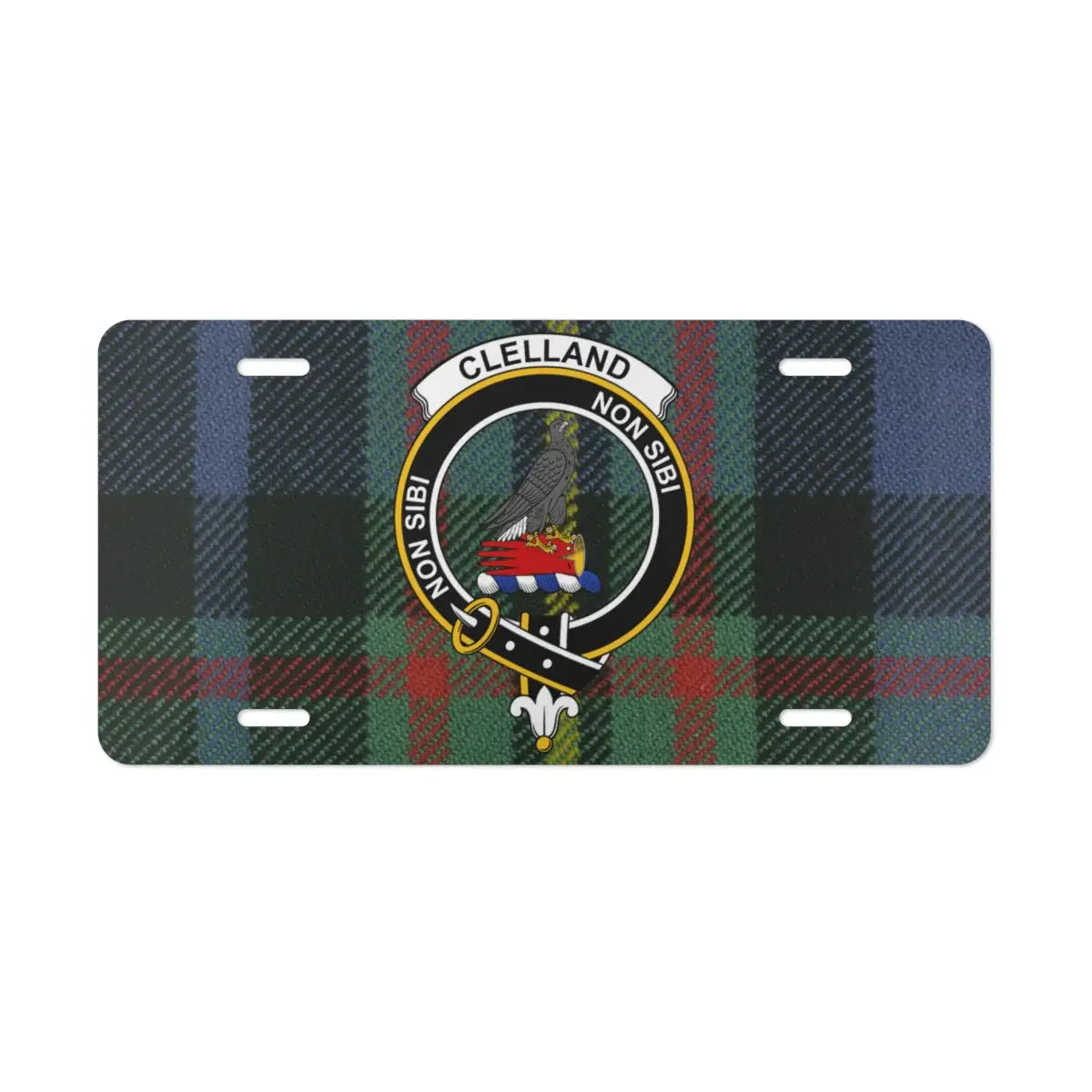 Clelland Non Sibi Tartan Plaid License Plate product