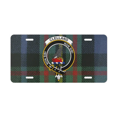 Clelland Non Sibi Tartan Plaid License Plate product
