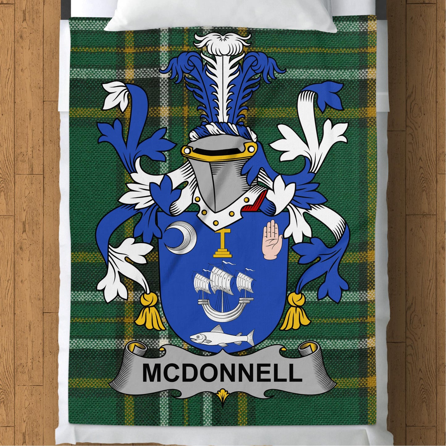 McDonnell Surname Irish Tartan Throw Blanket - Living Stone Gifts