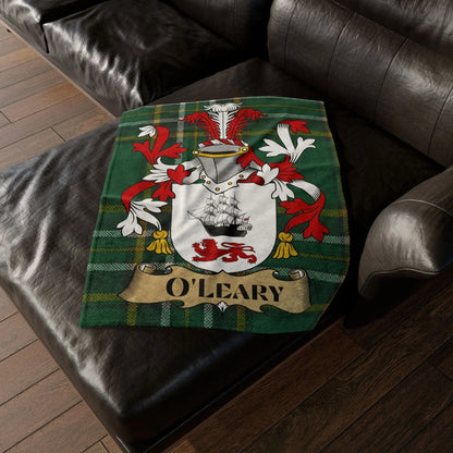 O'Leary Surname Irish Coat Of Arms Tartan Blanket