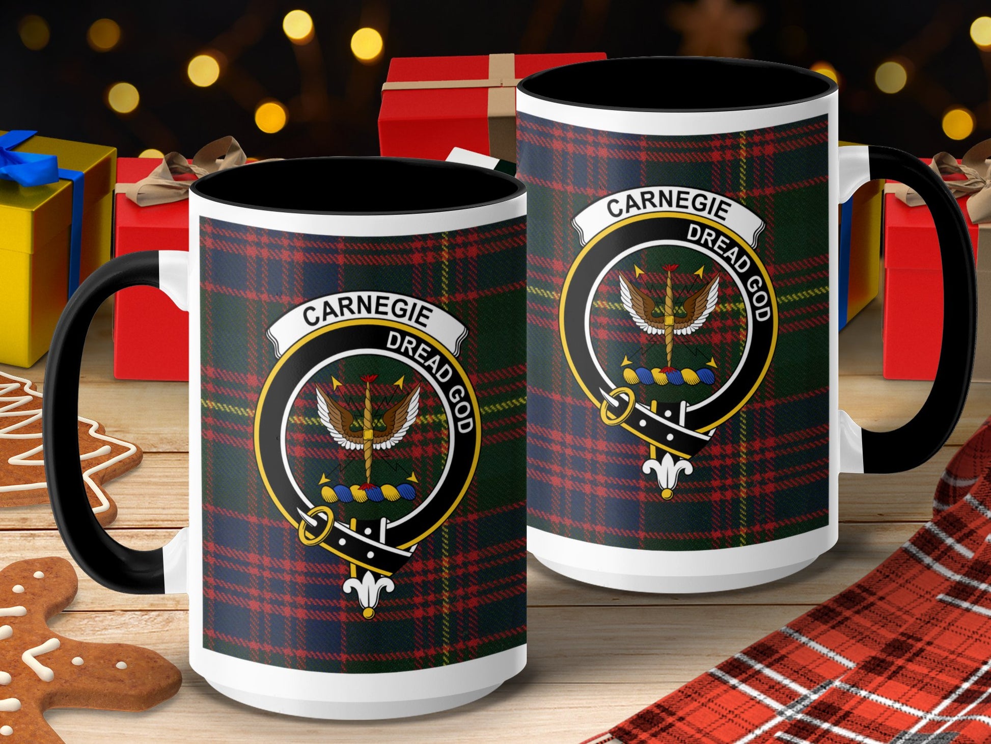 Carnegie Clan Scottish Tartan Crest Mug - Living Stone Gifts