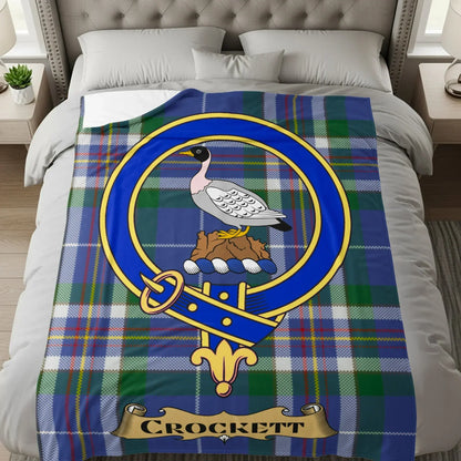 Crockett Plaid Blanket with Emblem design product type