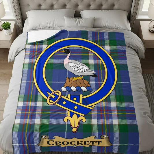 Crockett Plaid Blanket with Emblem design product type
