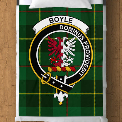 Scottish Clan Boyle Crest Tartan Throw Blanket - Living Stone Gifts