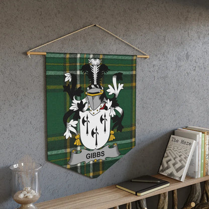 Gibbs Family Crest Green Plaid Wall Hanging product type