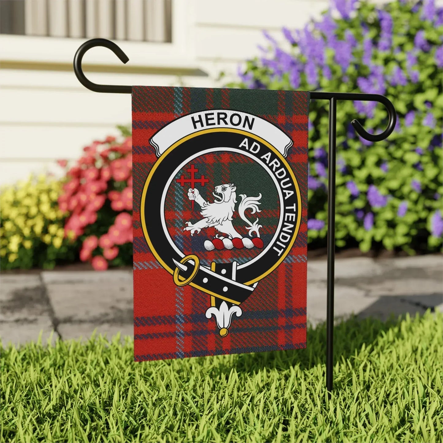Heron Ad Ardua Tendo Tartan Design Flag product